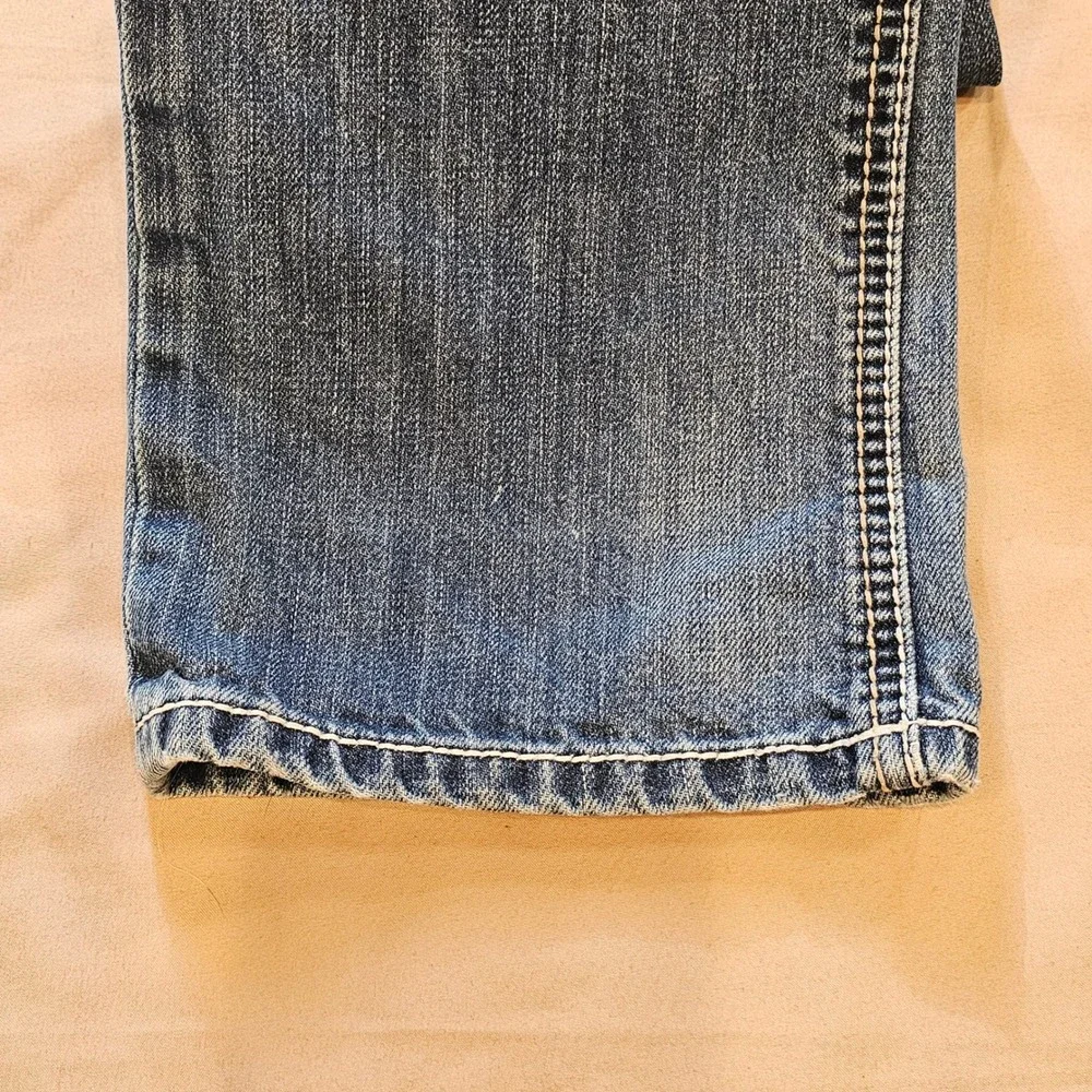 BKE Denim Aiden Straight Distressed Jeans Mens 31L Medium Wash ABM2512
